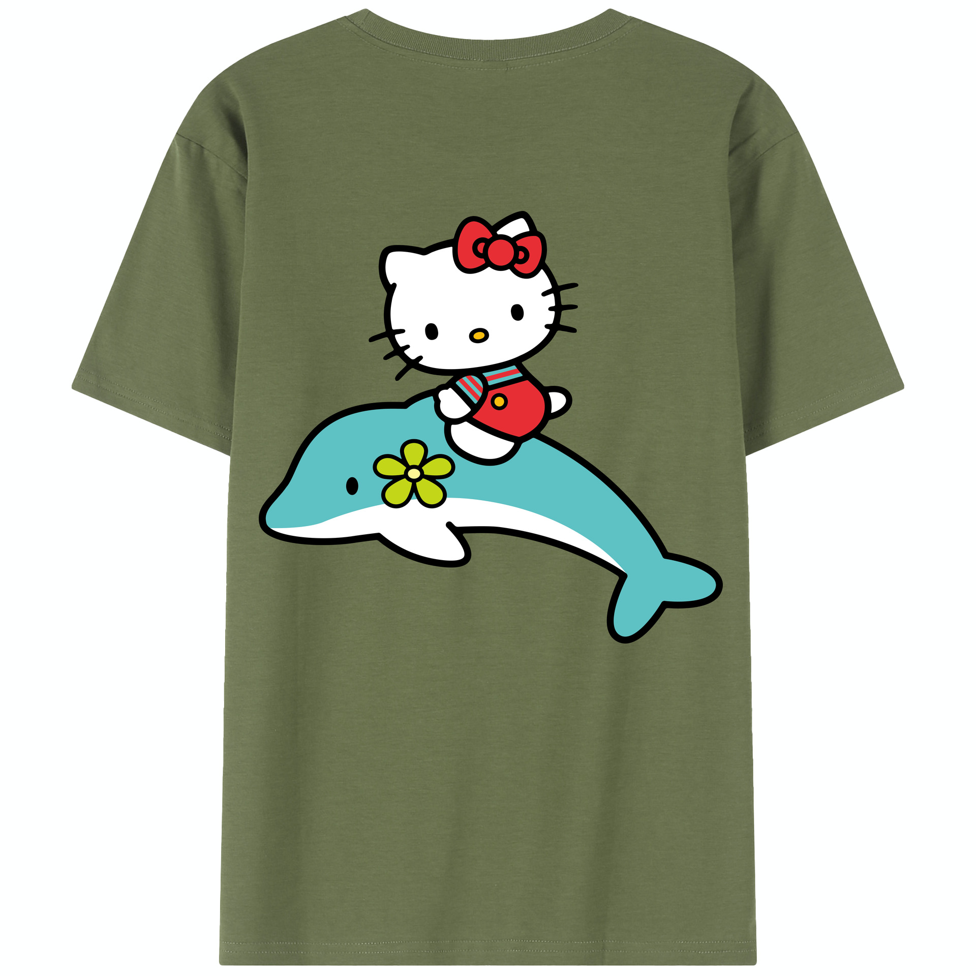（画像用） Hello Kitty ハローキティ 綿100％半袖Tシャツ（背面プリント）